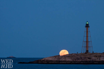 The Supermoon Rises over Marblehead Light