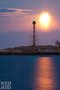 The Supermoon Rises over Marblehead’s Lighthouse