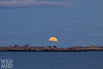 The Snow Moon rises over Childrens Island