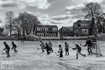 Pickup Hockey Game at Redd’s Pond
