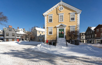 Old Town House Surrounded by Snow