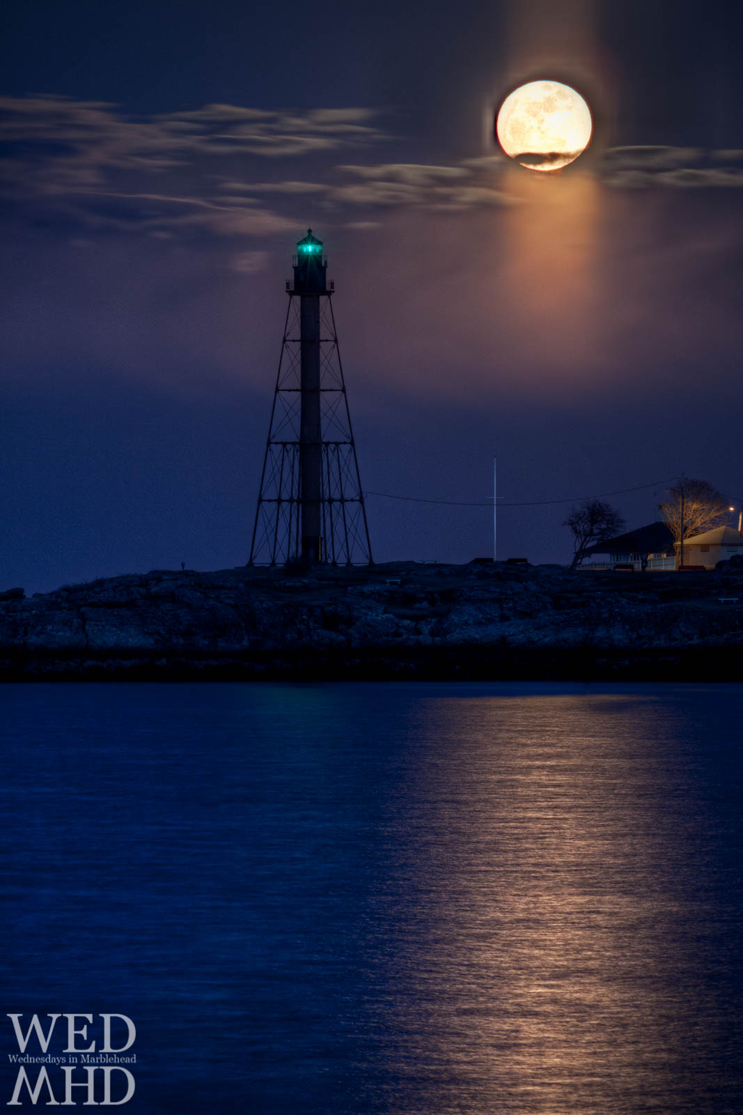 The Supermoon Rises over Marblehead’s Lighthouse
