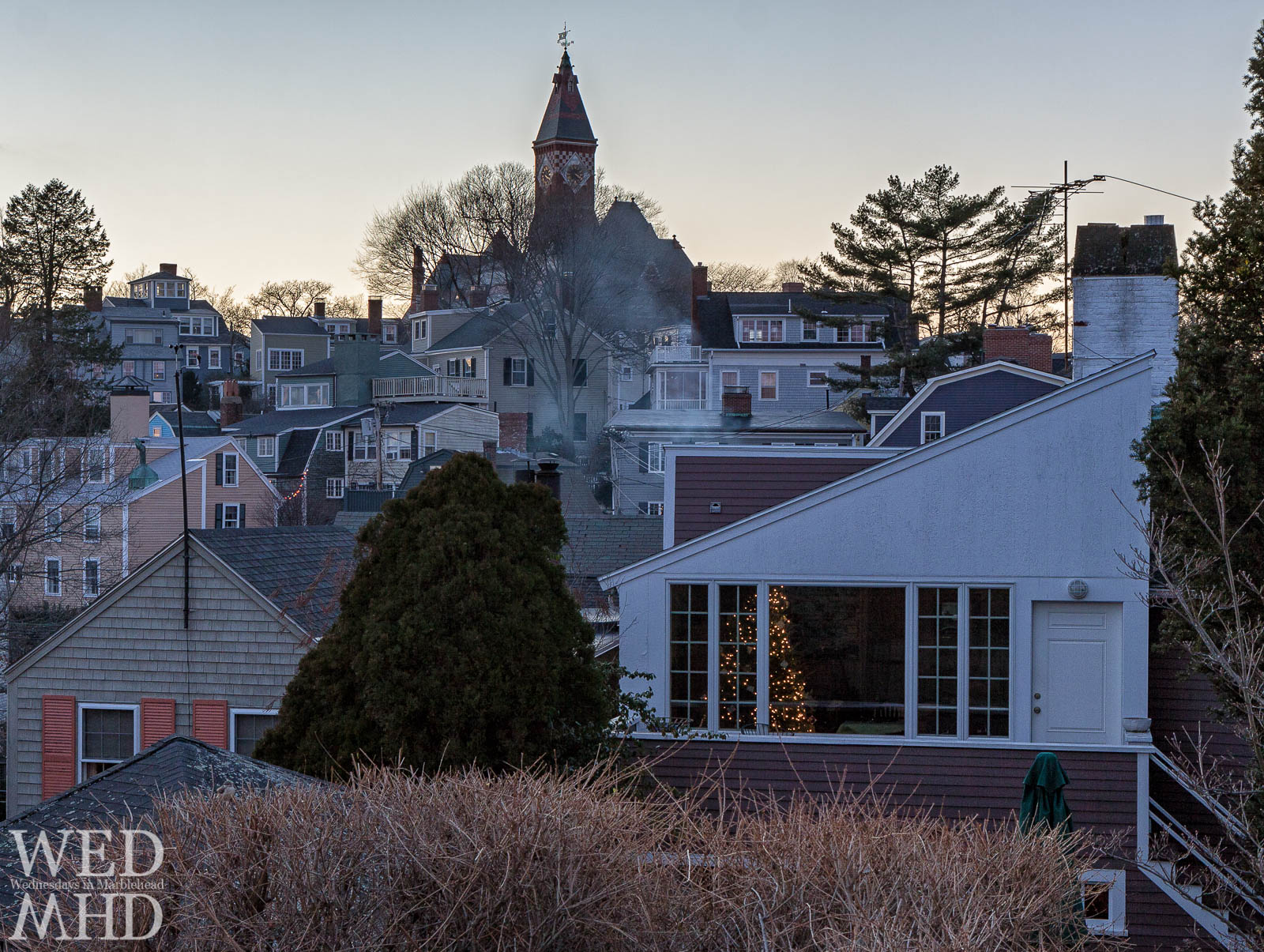 Stacked Houses and Abbot Hall at Christmas
