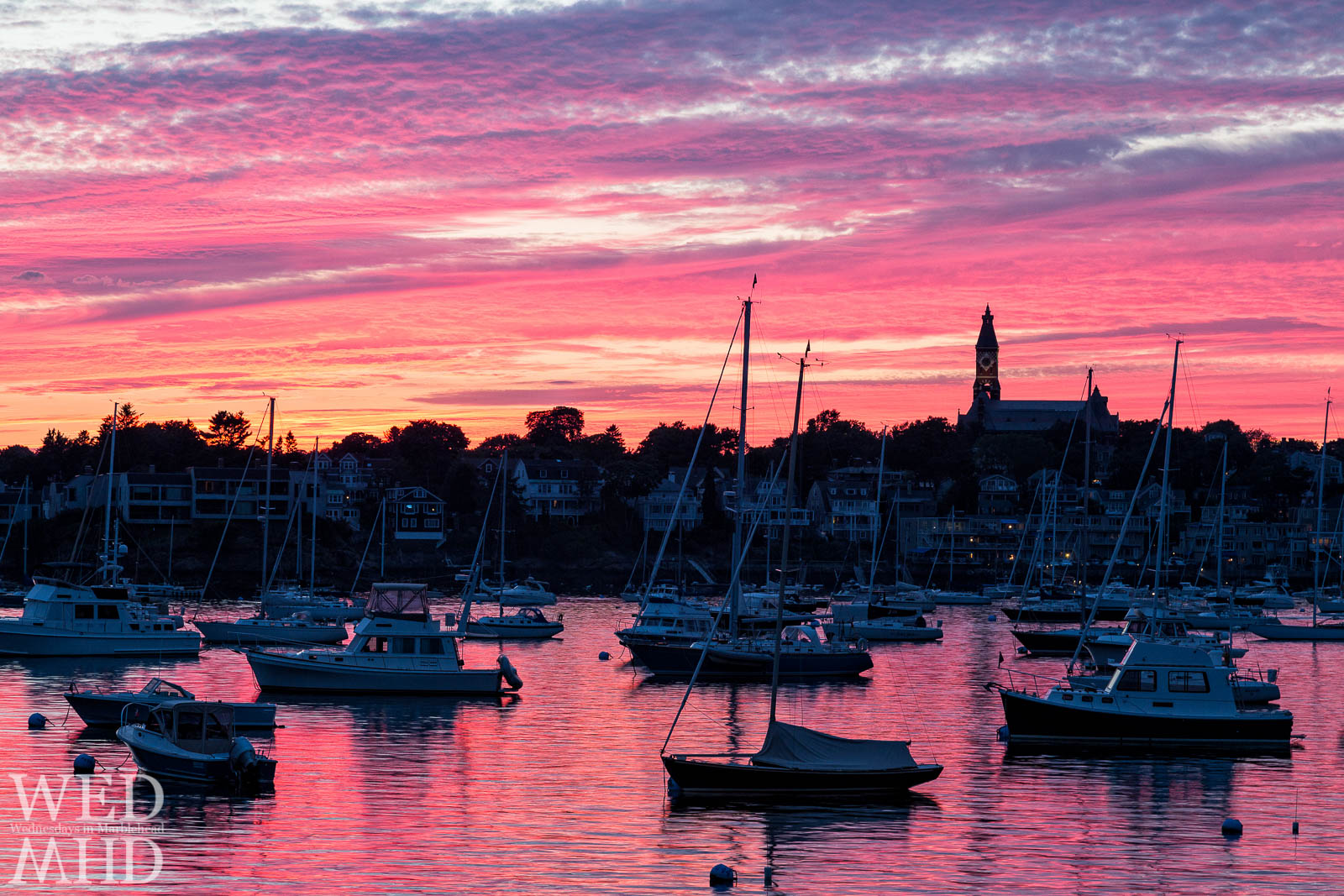 Abbot and the Boats under a Pink Sky