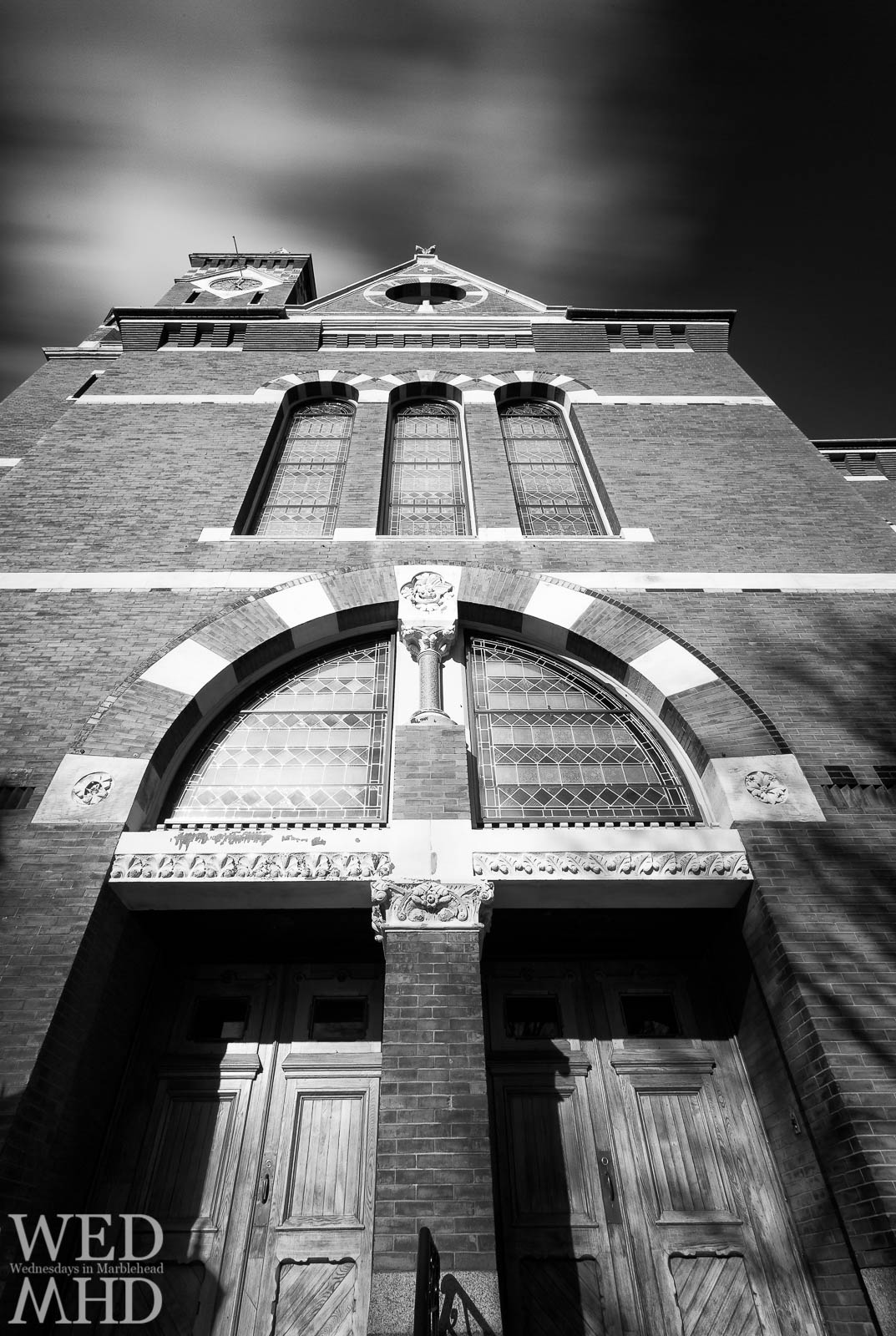 Towering Facade of Abbot Hall