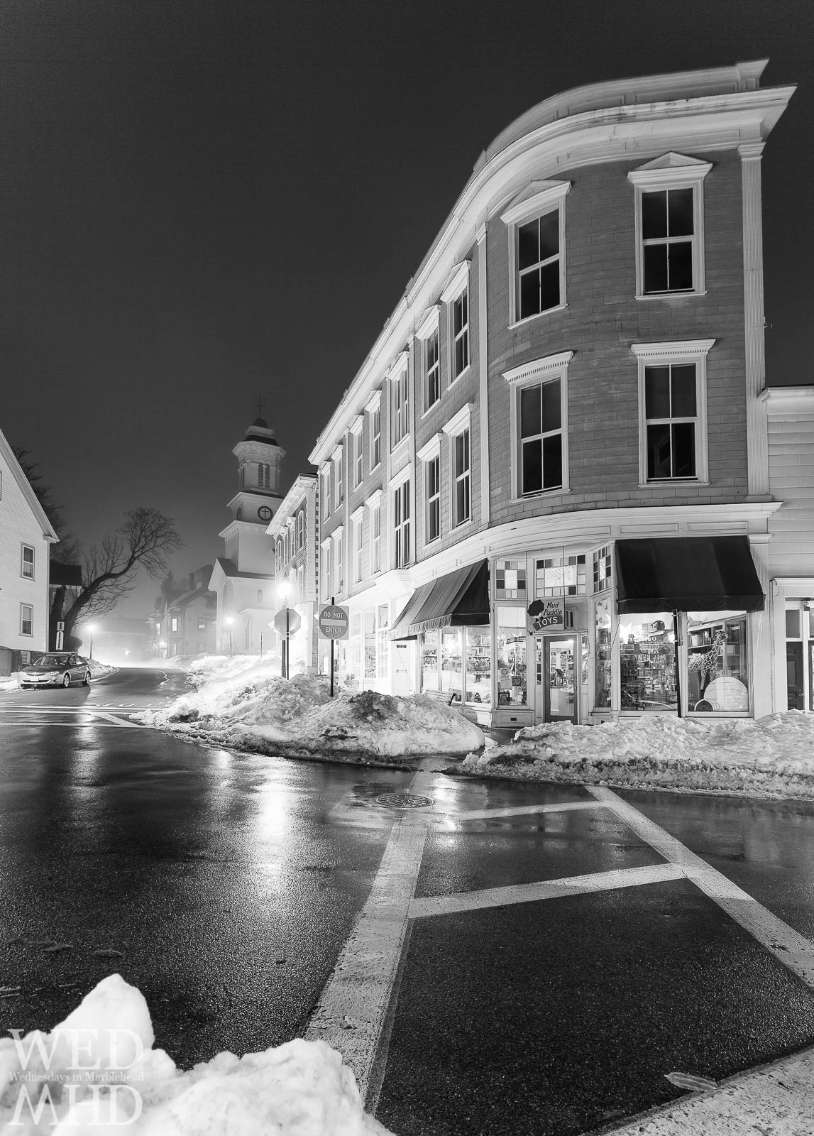 Washington and Pleasant Street in the Fog