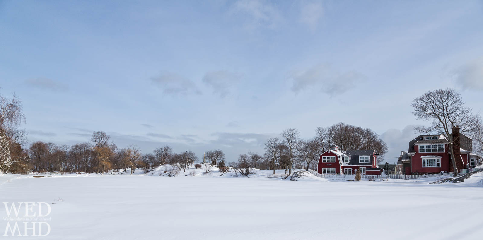 redds pond covered in snow