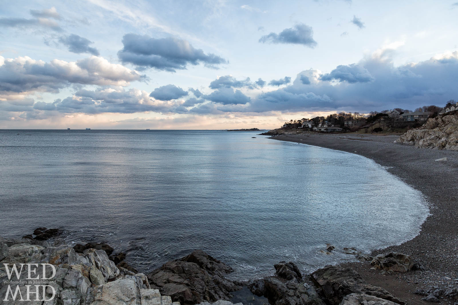 view of Atlantic ocean and coastline on Marblehead Neck