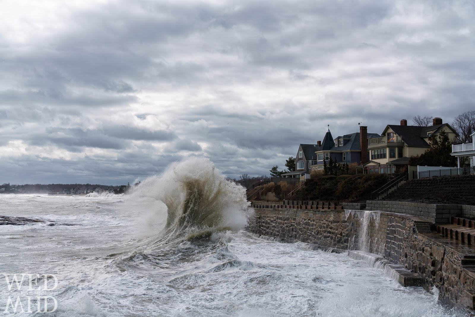 Oncoming and receding waves meet at Preston Beach creating a an explosion of water. The 100-year storm created scenes of beauty such as these dancing waves.