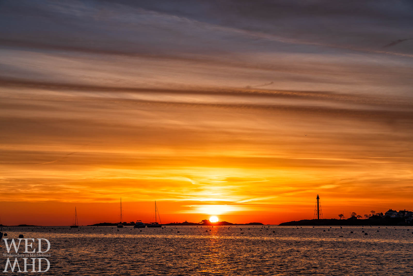 A beautiful dawn ends with a sunrise over Children's Island
