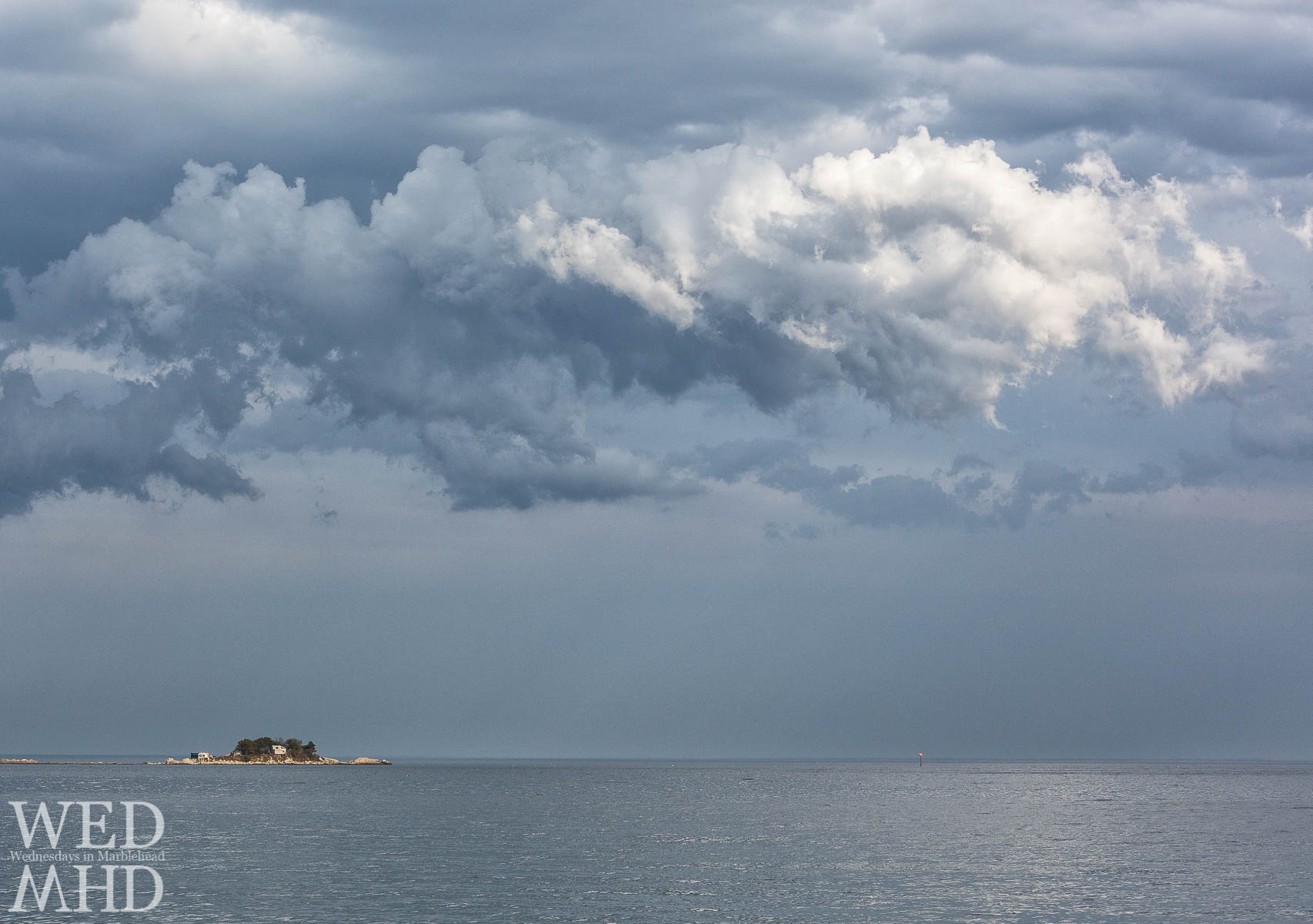An interesting cloud formation over Tinker's Island in an early May evening in Marblehead