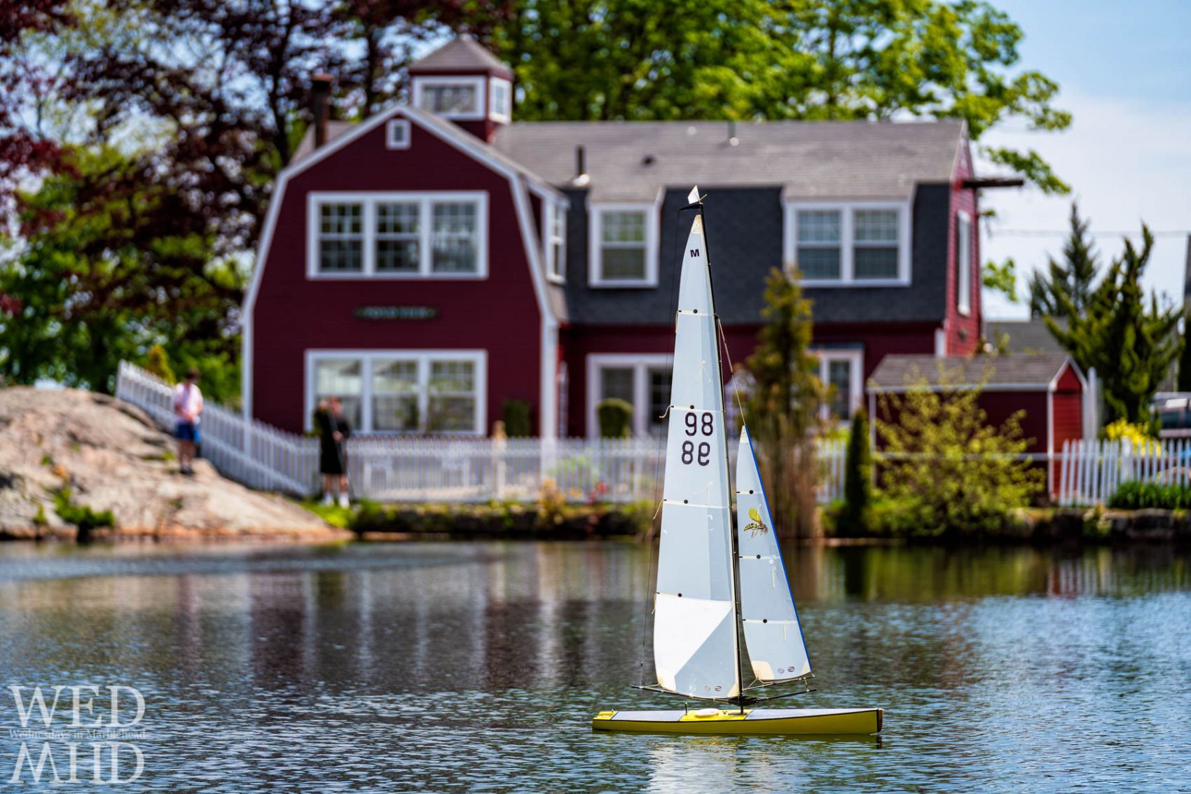 A visit to Redds Pond included capturing a Sunday sail with several boats in the water, people fishing and otherwise enjoying a warm May day