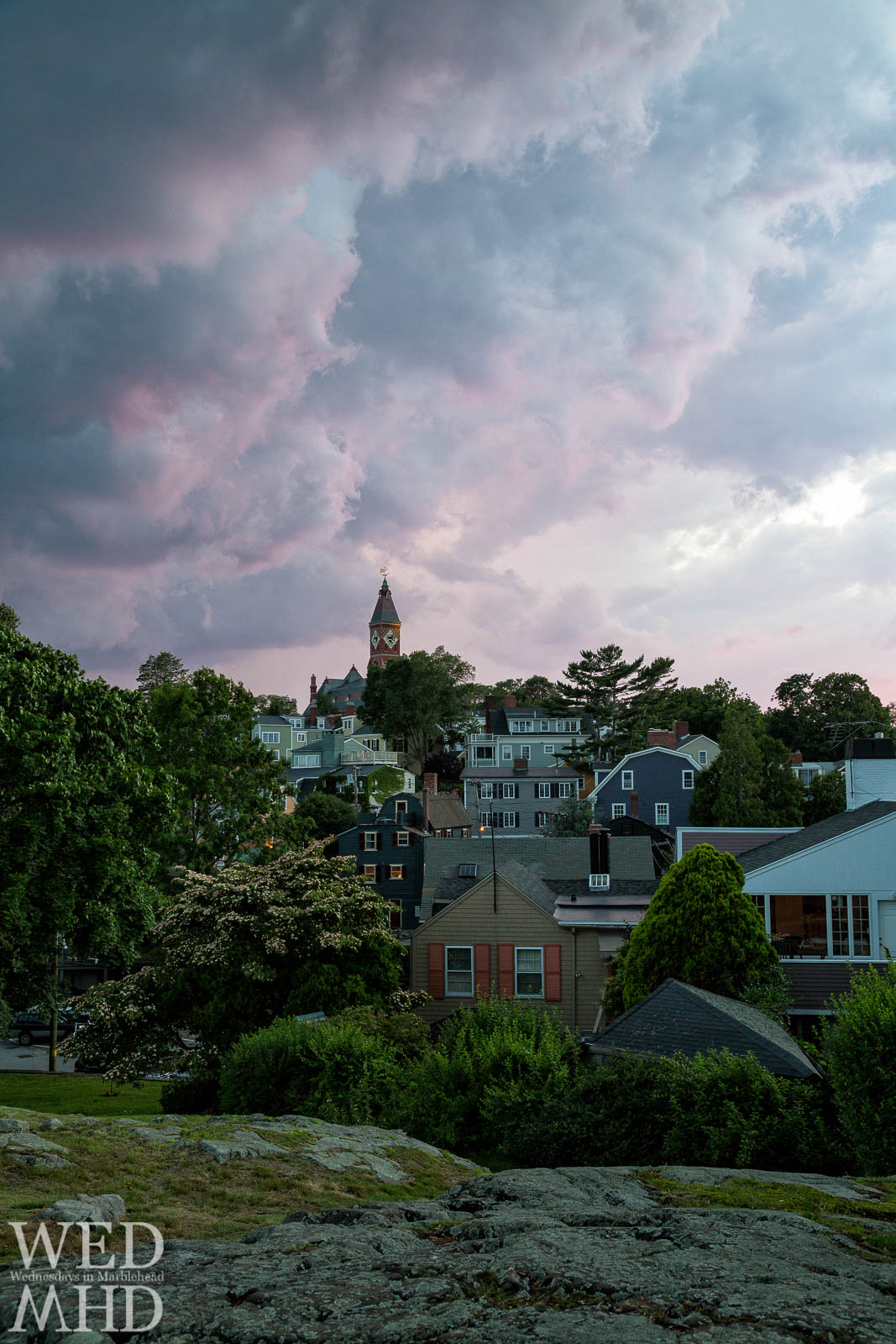 The view of Abbot Hall from Crocker Park taken 3 hours apart shows the differences in a scene based on time, focal length and composition