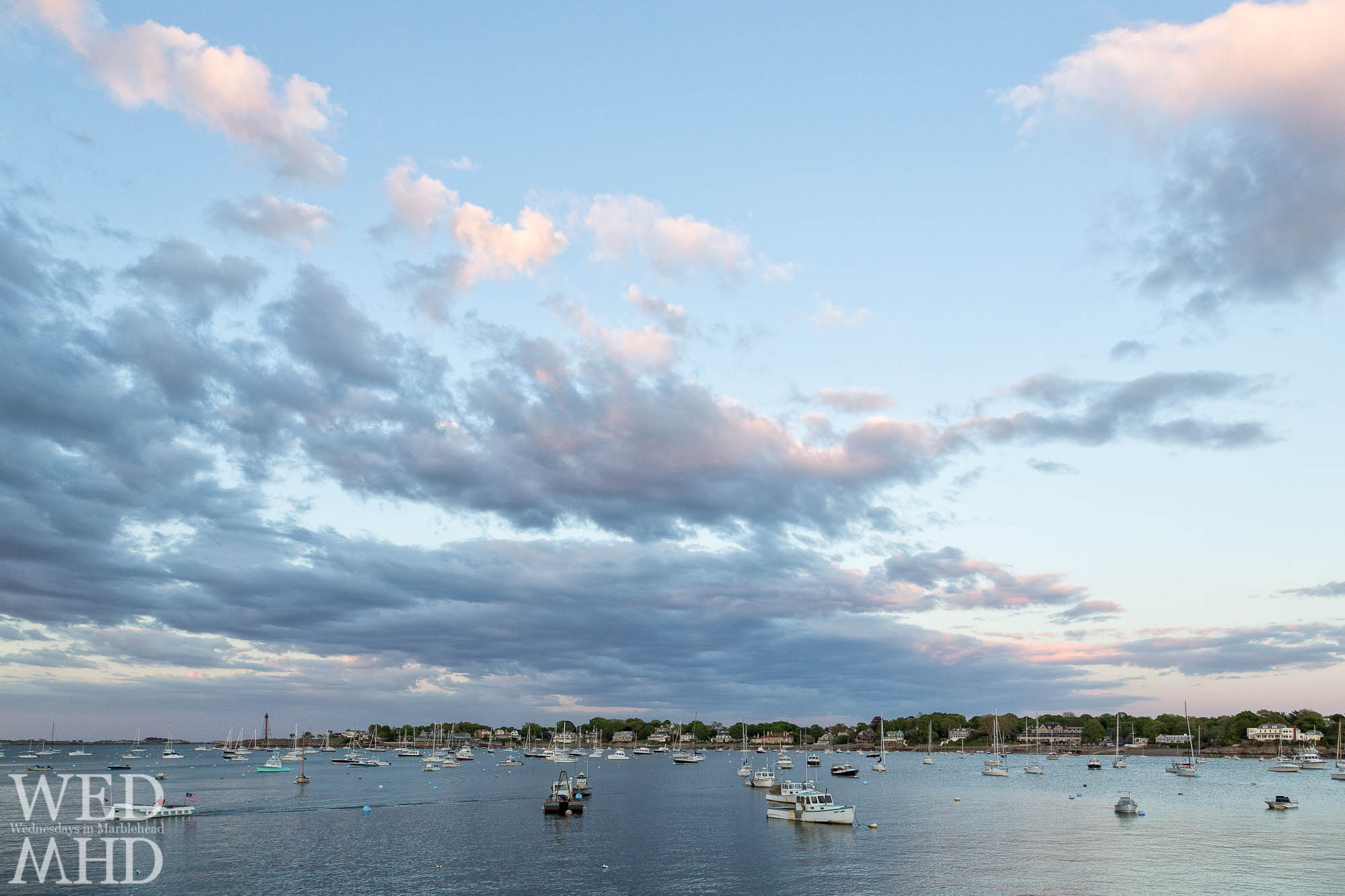 The harbor fills up quickly on these May days in Marblehead